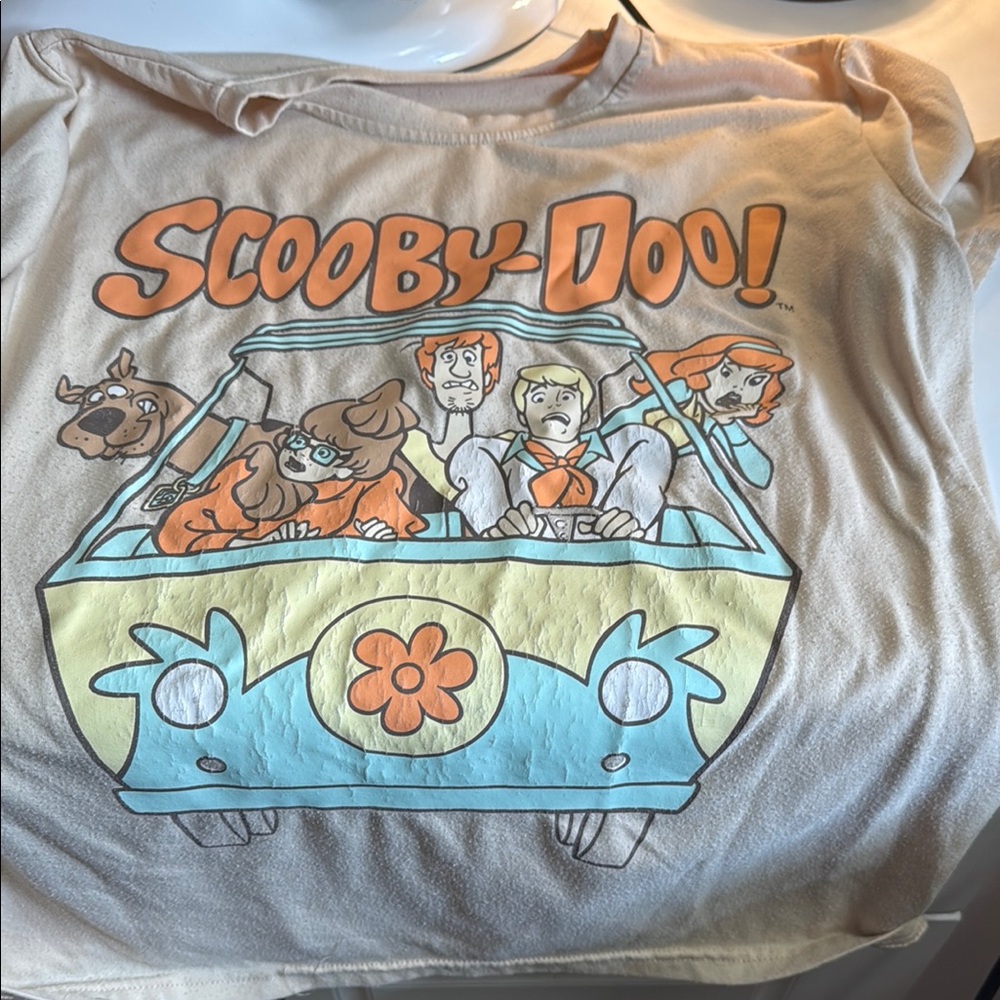 Cream Retro Cartoon Short Sleeve Tee